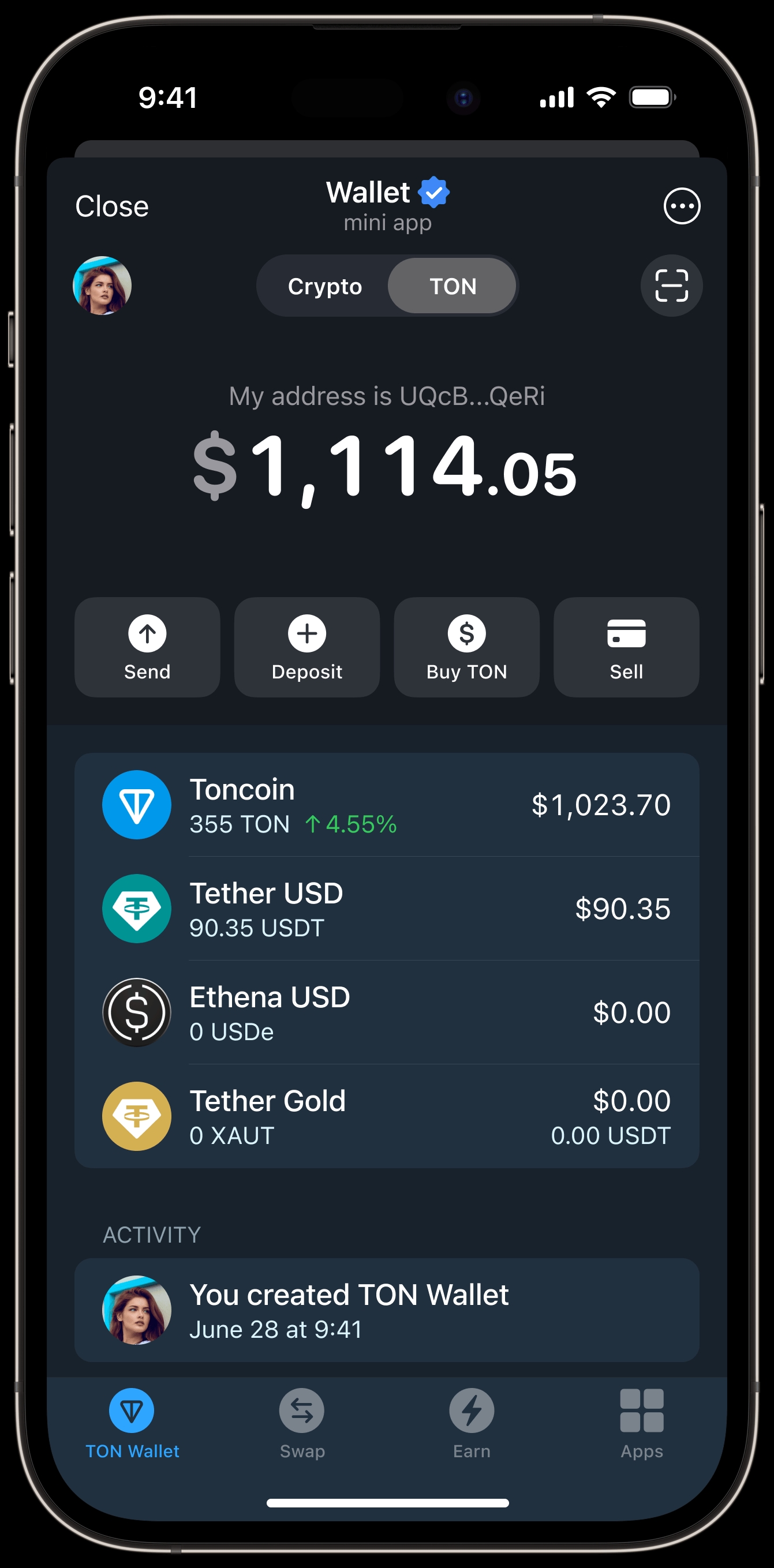 TON Wallet device