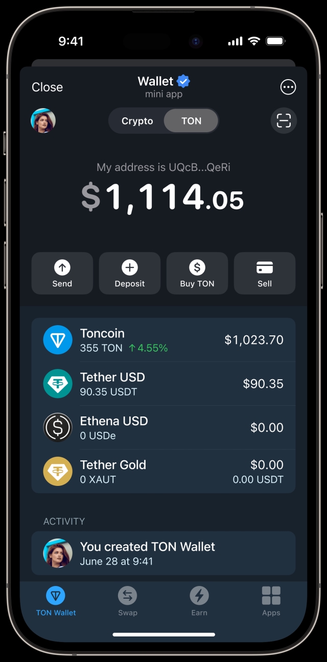 TON Wallet is a self-custodial wallet for investing, staking, and exploring Web3 all inside Telegram | Source: Wallet.gt/ton